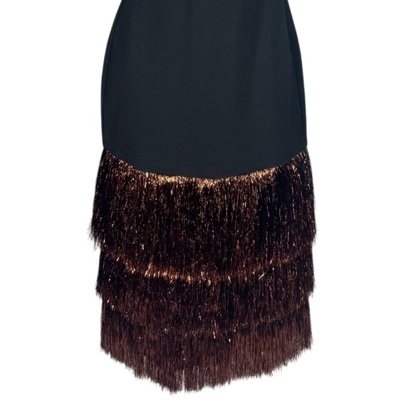 Tuckernuck Hyacinth House Francie Fringe Maxi Dress Black Metallic XXS NWT - Picture 6 of 13